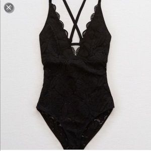 Aerie gray bodysuit